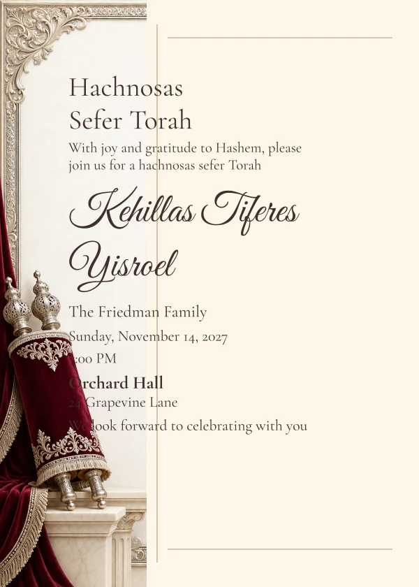 Silver Dedication · Side Letter — invitation sample with editable text