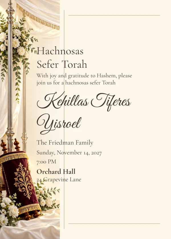 Under the Canopy · Side Letter — invitation sample with editable text