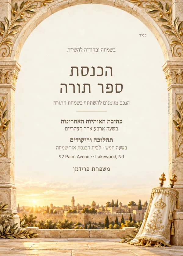 Jerusalem Limestone — invitation sample with editable text