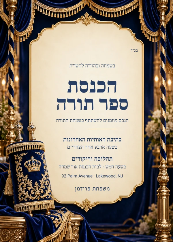 Sapphire Procession — invitation sample with editable text