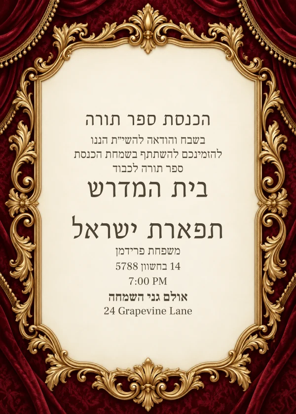 The Sacred Heirloom — invitation sample with editable text