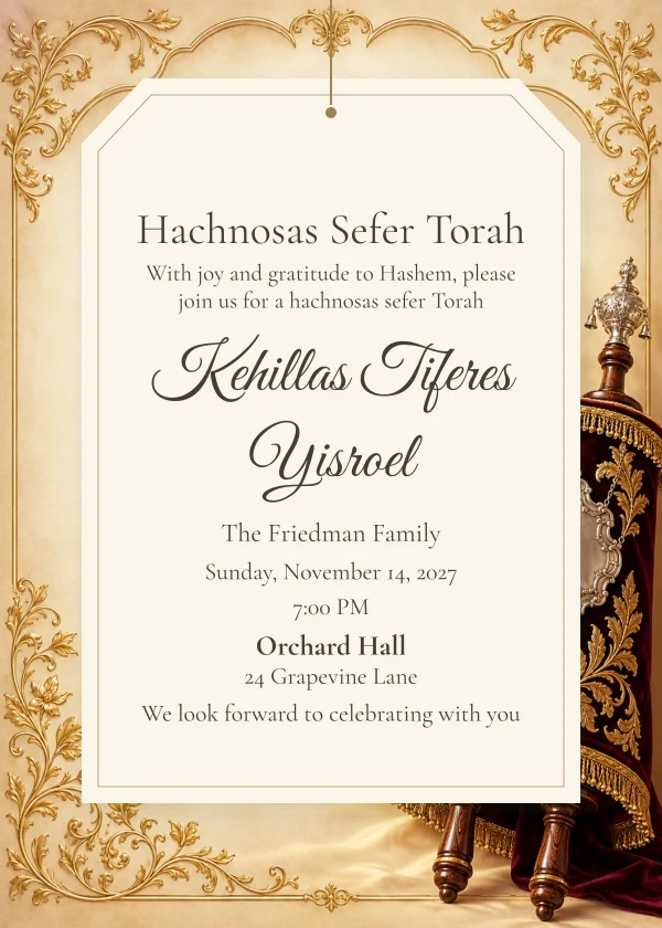A Community Celebration — דוגמת הזמנה עם טקסט הניתן לעריכה