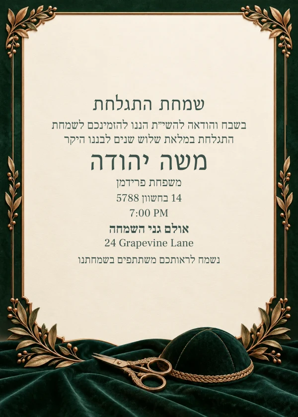 Forest Heirloom — invitation sample with editable text