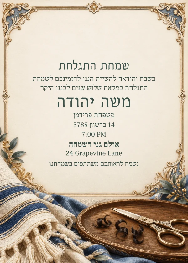 The Linen Keepsake — invitation sample with editable text