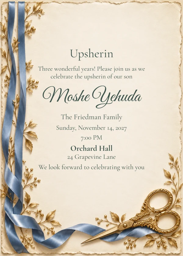 The Third Ribbon — invitation sample with editable text