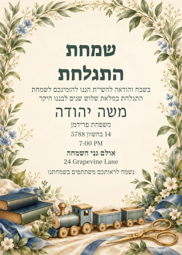 The Storybook Garden — invitation sample with editable text