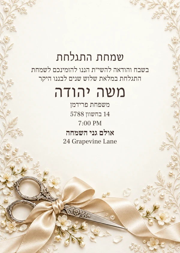 Ivory Scissors · Heirloom — invitation sample with editable text