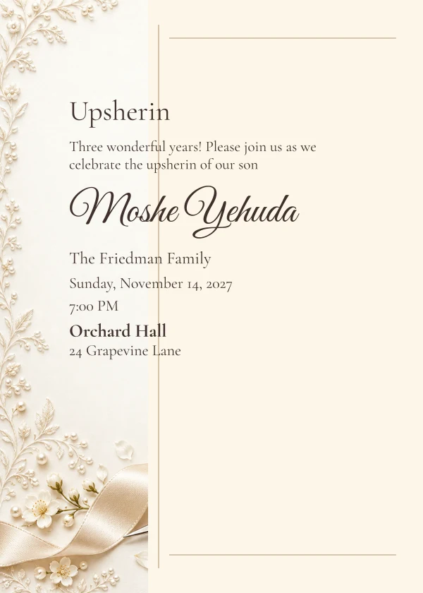 Ivory Scissors · Side Letter — invitation sample with editable text
