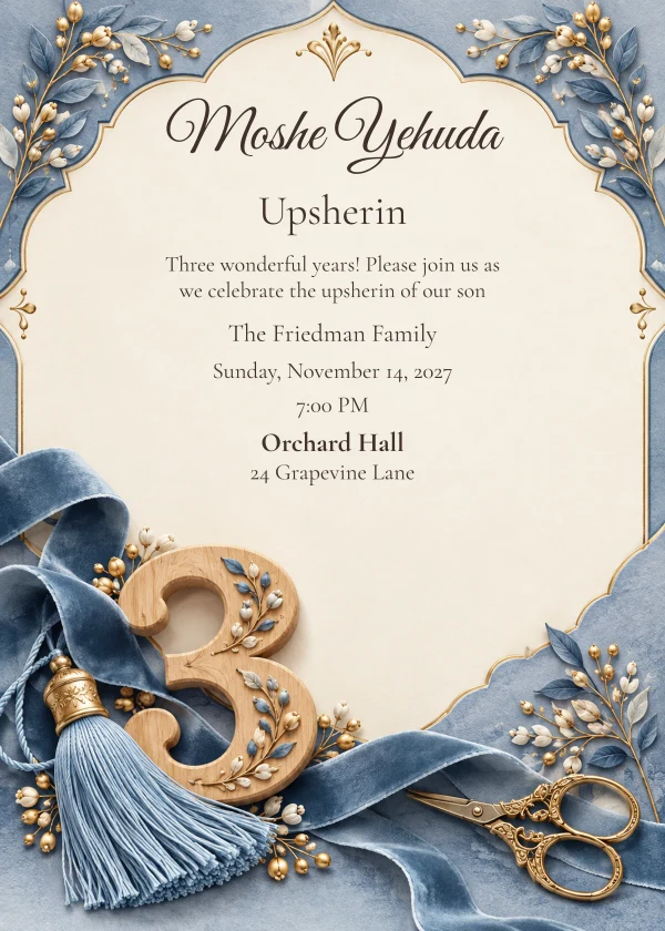 Three Golden Years · Personal Letter — invitation sample with editable text