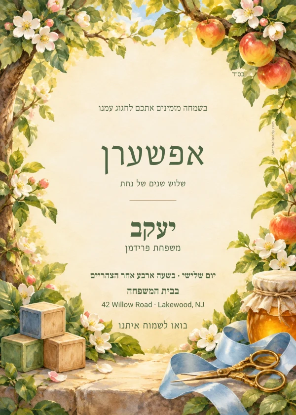 Honey Orchard — ביישפיל פון אן איינלאדענונג מיט טעקסט וואס מען קען טוישן