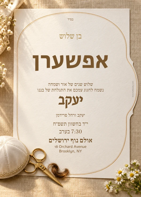 Honey & Linen — invitation sample with editable text