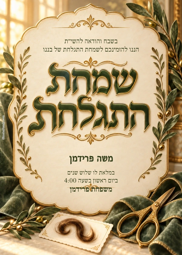 Sage Keepsake · Upsherin — invitation sample with editable text