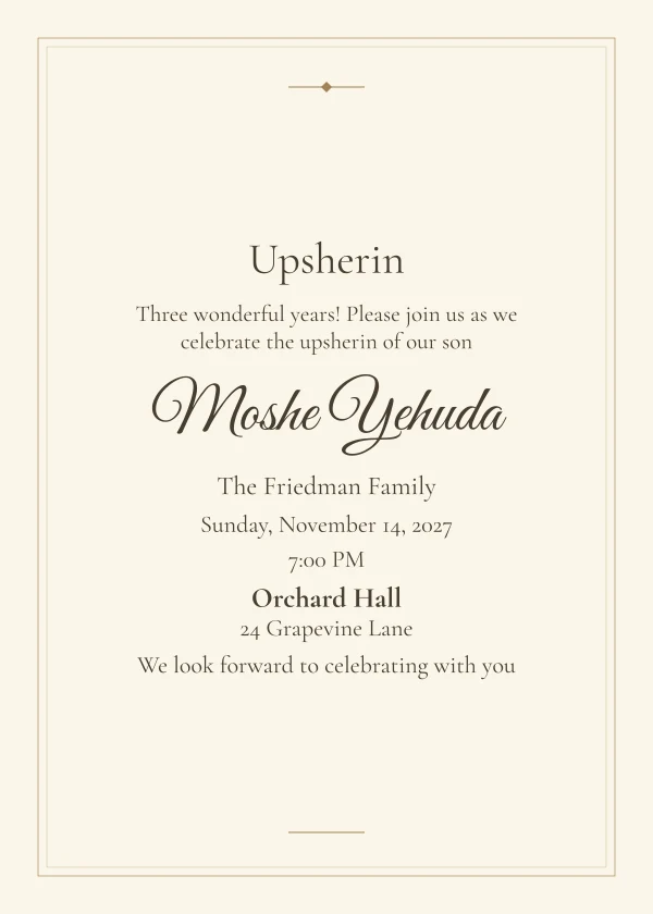 The Third Birthday Letter — invitation sample with editable text