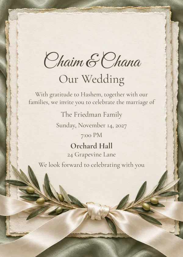 Sage Silk Letter — invitation sample with editable text