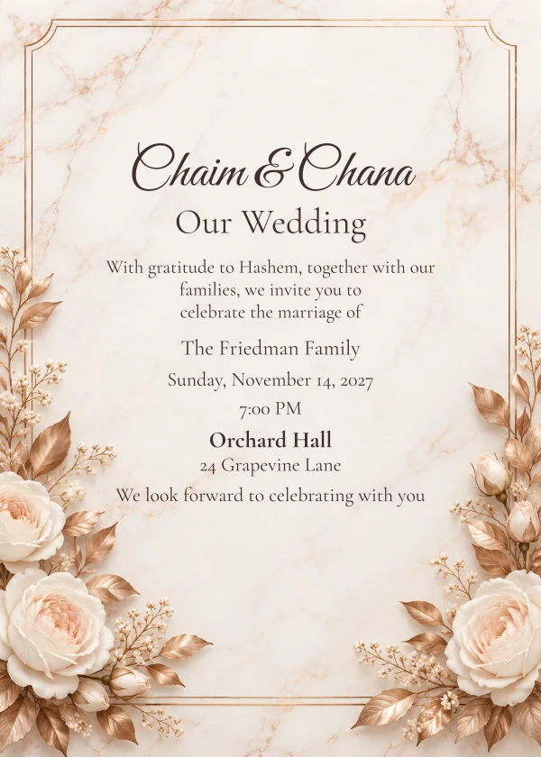 Rose Marble · Personal Letter — invitation sample with editable text