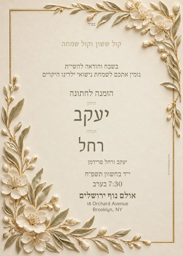 Ivory Relief — invitation sample with editable text