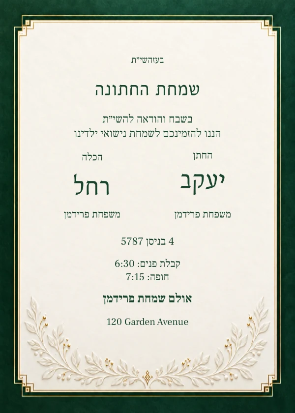 Emerald Family Letter — invitation sample with editable text
