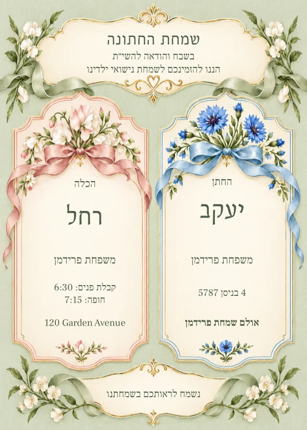 Two Gardens — invitation sample with editable text