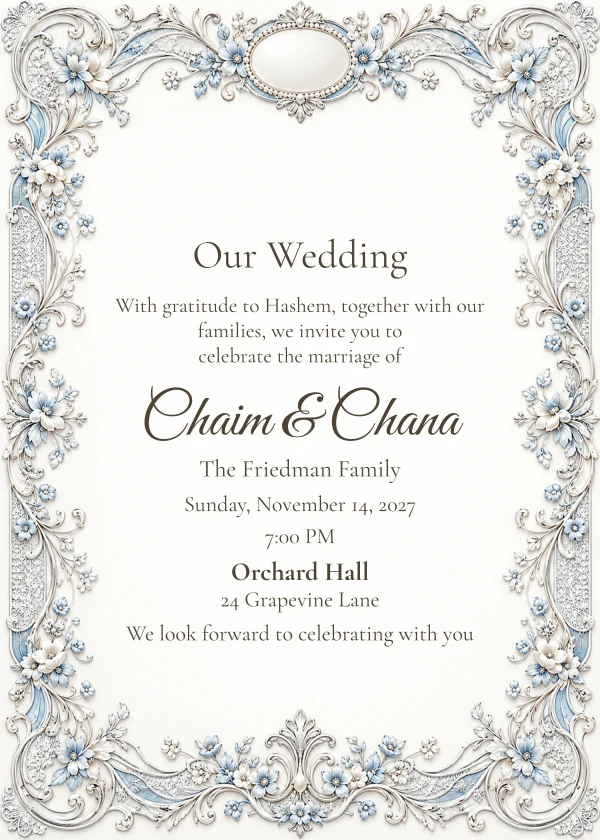 Pearl Wedding Suite — invitation sample with editable text