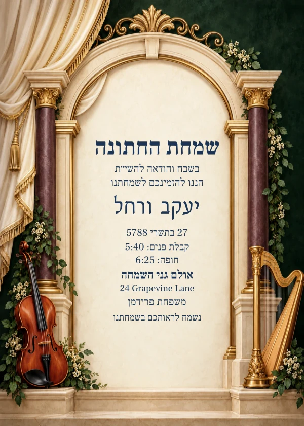The Musical Arch — ביישפיל פון אן איינלאדענונג מיט טעקסט וואס מען קען טוישן
