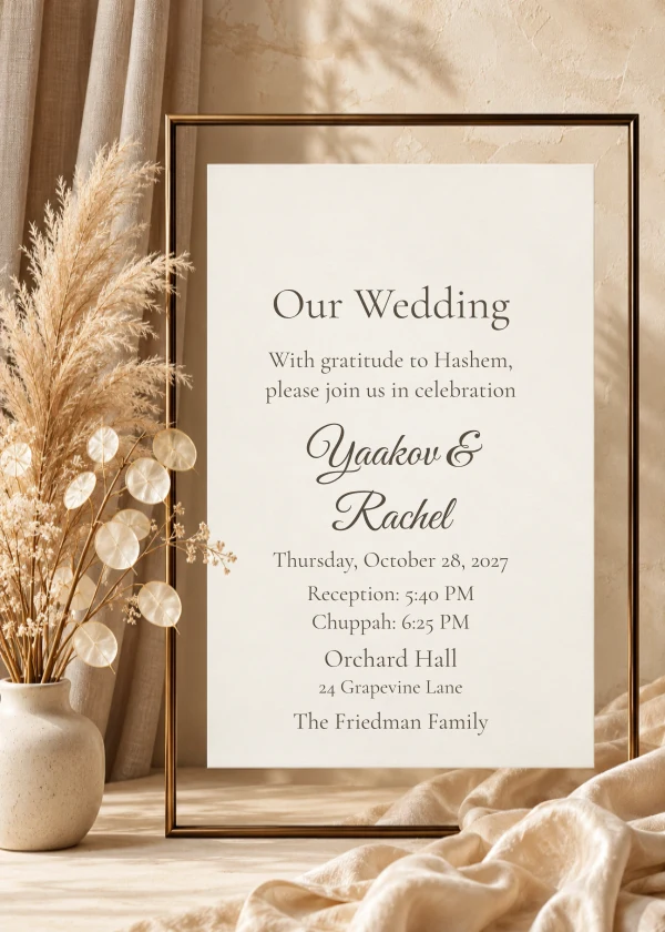 Pampas & Ivory — invitation sample with editable text